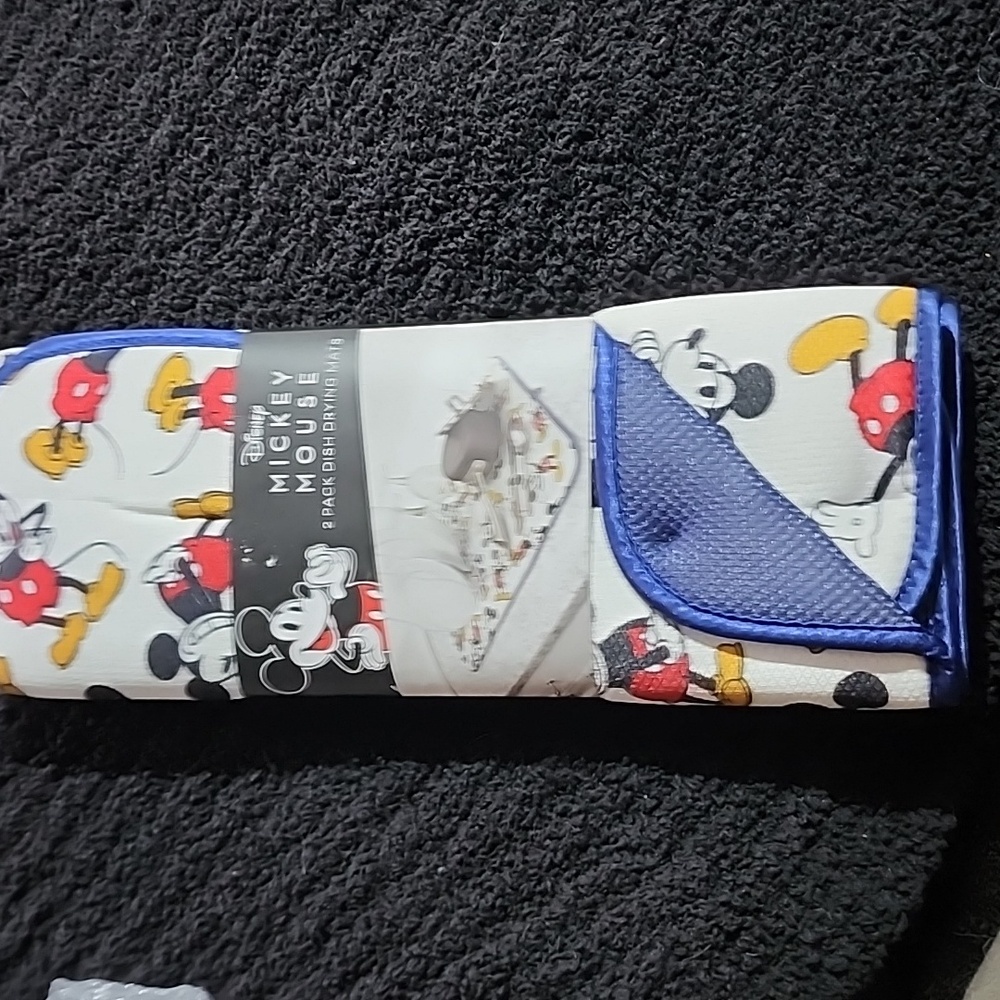 Disney Mickey Mouse Patterned 2-Piece Dish Drying Mat Set